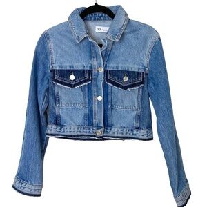 Zara Women's Cropped Denim Jacket